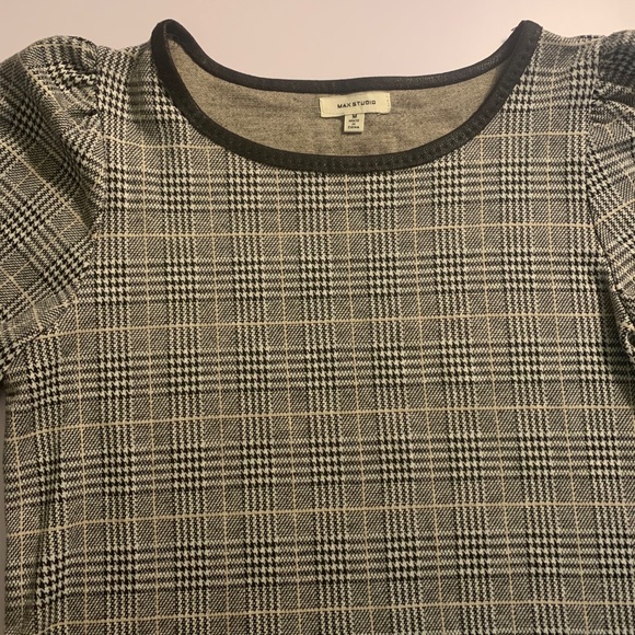 Max Studio Plaid Long Sleeve Knit Dress - Size M - Picture 3 of 3